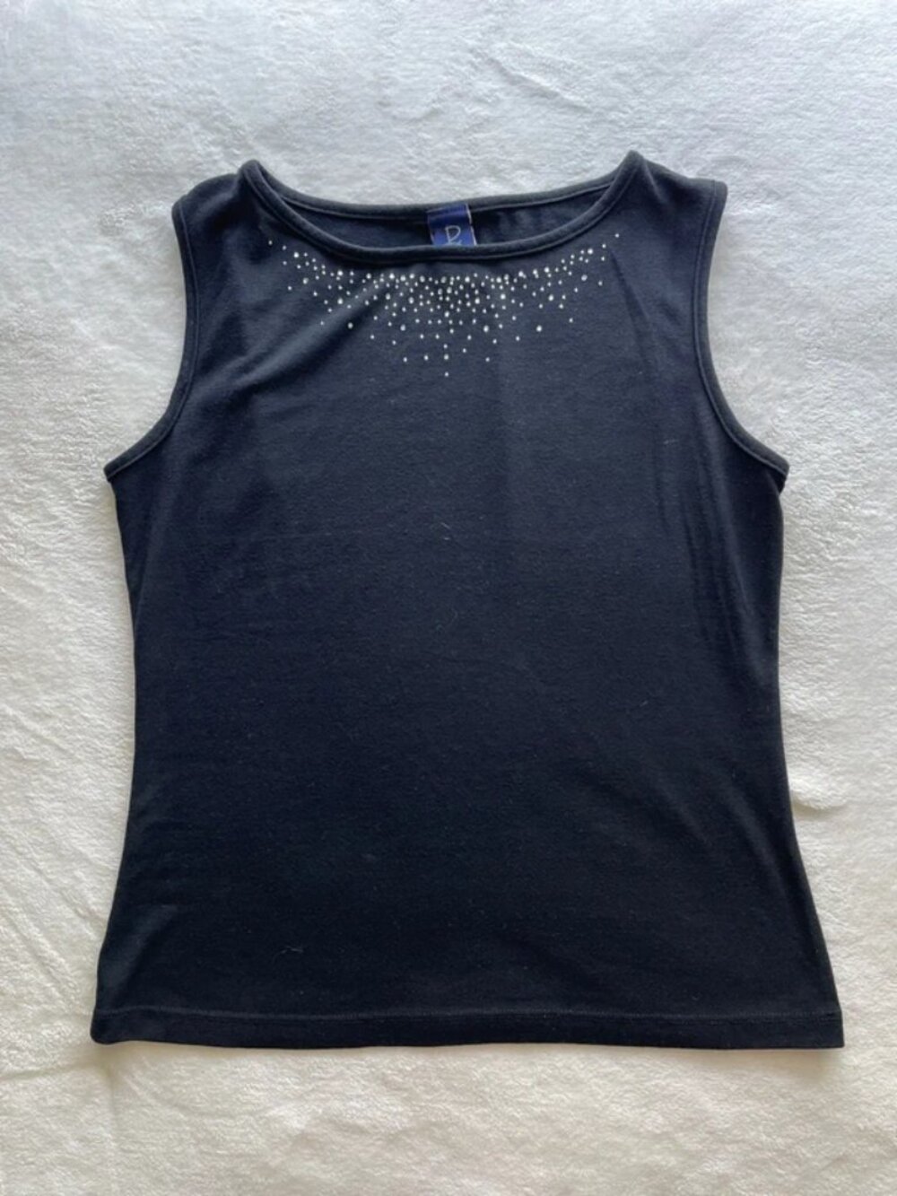high neck rhinestone sleeveless top